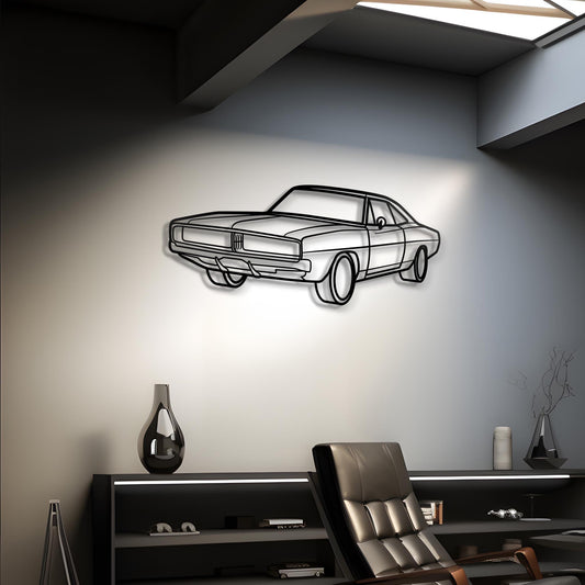 1968  Charger Diagonal Metal Silhouette